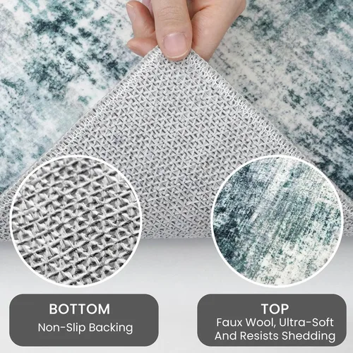 Miniatura 337 de IOHOUZE Alfombra abstracta lavable de 3 x 12 pies para pasillos, antideslizante para cocina, camino de entrada de lana sintética para interiores