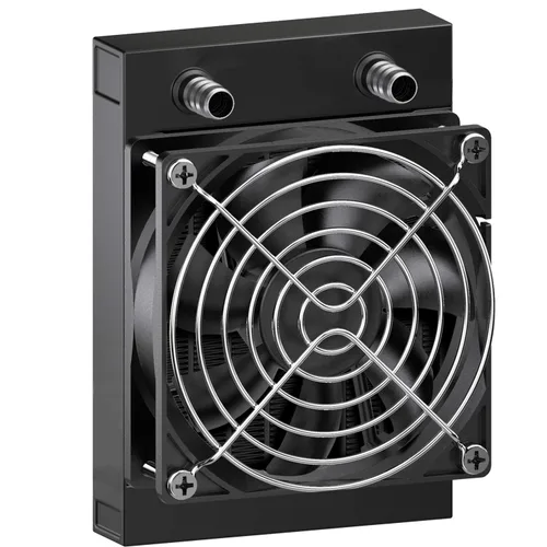 Clyxgs Radiador de refrigeración por agua, radiador intercambiador de calor de aluminio de 8 tubos con ventilador para PC CPU, computadora, sistema