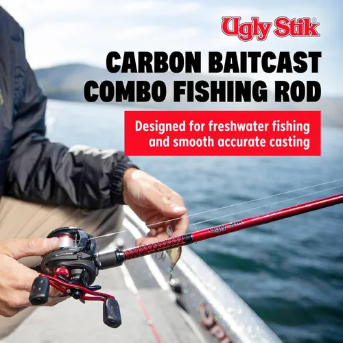 Miniatura 2 de Combo de carrete de cebo de bajo perfil y caña de pescar Ugly Stik Carbon