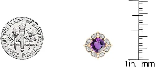 Miniatura 2 de Dazzlingrock Collection Aretes tipo dormilona de 14 quilates y 0.236 in cada cojín con diamantes blancos redondos para mujer, oro rosa