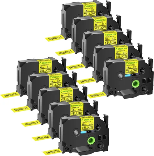 Miniatura 34 de GREENCYCLE TZe-111 - Cinta adhesiva transparente laminada de 0.23 pulgadas compatible con Brother P-Touch TZ-111 TZe111, cinta negra sobre