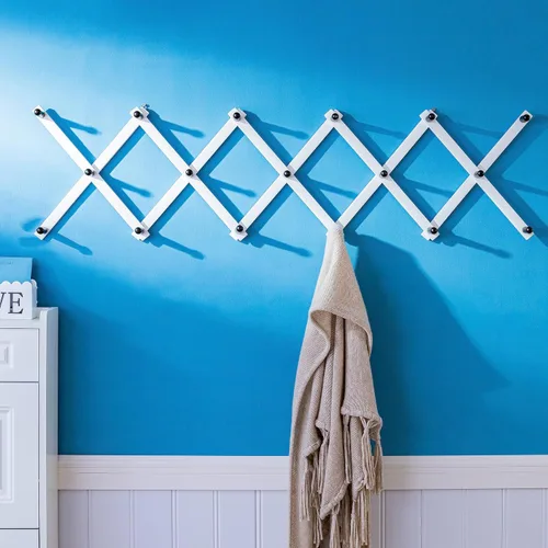 Miniatura 2 de SKOLOO Perchero para sombreros de pared con 17 ganchos, madera maciza, moderno, ampliable, perchero de pared para abrigos, sombreros, bolsos, gorras