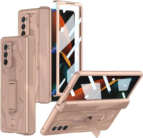 Miniatura 11 de Miimall Funda para Galaxy Z Fold 2 con protección de bisagra, protector de pantalla de alta transparencia, protector de bisagra magnético, soporte