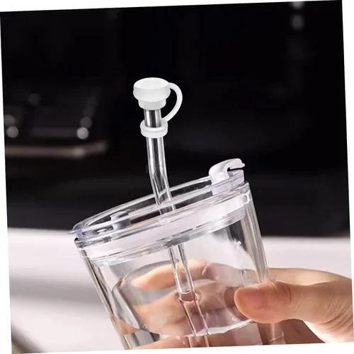 Miniatura 9 de FRCOLOR Juego de 12 tapones de silicona para popotes y cepillos de limpieza, vasos compatibles de silicona de grado alimenticio para uso en vasos