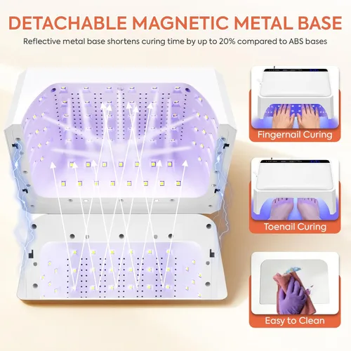 Miniatura 4 de Lámpara de uñas LED UV, luz UV de 120 W para uñas de gel con 69 cuentas, secador de uñas profesional de secado rápido para esmalte de gel, diseño