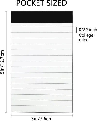 Miniatura 2 de 6 piezas de recambios para bloc de notas de 3 x 5 pulgadas, mini cuaderno de notas en blanco con 30 hojas cada bloc, papel rayado de reglas