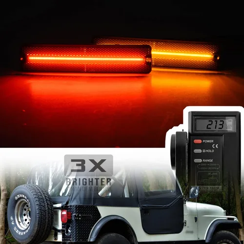 Miniatura 3 de Luces de marcador laterales LED de repuesto para 1972-1986 J'eep CJ5 CJ7, 1984-1991 Grand Wagoneer J10 J20 Pickup ámbar delantero rojo trasero
