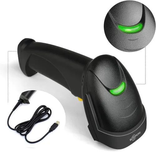Miniatura 5 de Escáner de código de barras USB de mano con cable 1D lector de códigos de barras con cable USB para supermercado, tienda de conveniencia, almacén