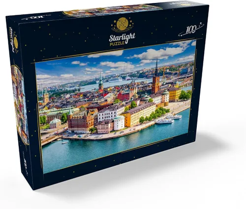 Miniatura 2 de MyPuzzle Stockholm Old Town (Gamla Stan) Cityscape from City Hall Square, Suecia, rompecabezas prémium de 100 piezas para adultos