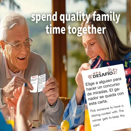 Miniatura 4 de Juegos familiares español-inglés para fiestas Tarjetas de conversación bilingües Divertidos juegos de mesa para fiestas y entretenimiento