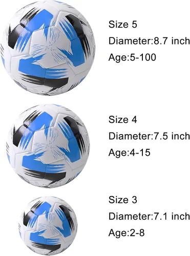 Miniatura 2 de Balón de fútbol tamaño 3, 4, 5 para niños, niñas, jóvenes y adultos, práctica, entrenamiento, regalo, bomba, aguja, patada de fútbol, cuero suave