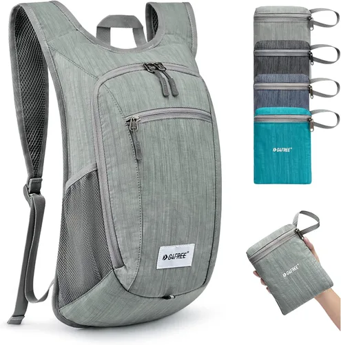 G4Free 10L/15L Mochila para Senderismo Plegable Ligera, Mochila de Día para Caminatas, Pequeña, Viaje al Aire Libre, Bolsa de Hombro Plegable Gris