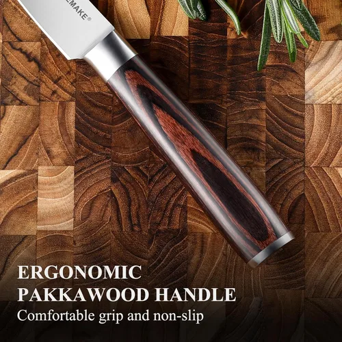 Miniatura 7 de KEEMAKE - Cuchillo de pelar de 3.5 pulgadas, cuchillo de fruta con hoja de acero inoxidable alemán de alto carbono, mango de Pakkawood, cuchillo