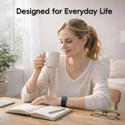 Miniatura 4 de Slim Fitness Tracker para hombres y mujeres, banda inteligente con pantalla táctil HD de 1.57 pulgadas, seguimiento de frecuencia cardíaca y SPO₂