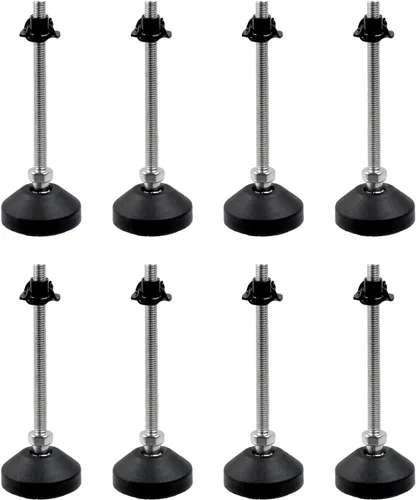Miniatura 14 de Antrader 4 copas de pie ajustables con rosca M8, base de nailon reforzado, pies articulados de 2 pulgadas de diámetro, patas de muebles, longitud