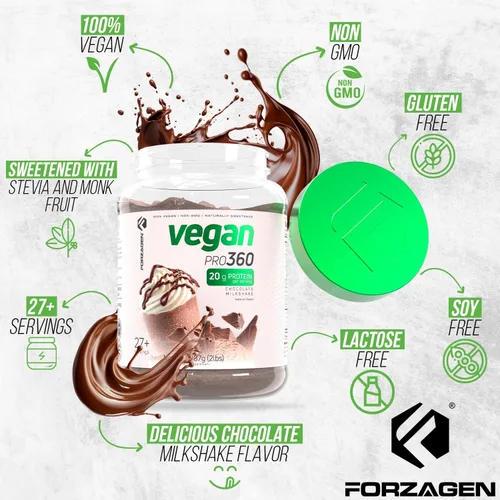 Miniatura 7 de Forzagen Proteína Vegana 360 2 Libras 27 Porciones, Proteína a Base de Plantas Extraída de Quinua, Arroz Integral y Proteína Aislada de Guisante