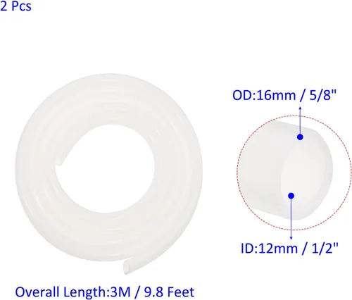 Miniatura 3 de M METERXITY Paquete de 2 tubos de silicona – Tubo de manguera flexible de alta temperatura que se aplica a la industria doméstica