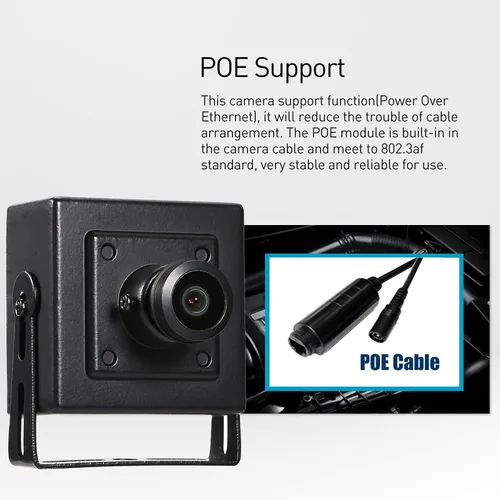 Miniatura 3 de REVOTECH Mini cámara IP POE de ojo de pez, HD 3MP cámara de seguridad interior 0.057 in lente 180 grados gran angular P2P visión remota CCTV Video