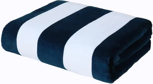 Exclusivo Mezcla - Toalla de playa a rayas, 35 x 60 pulgadas y 35 x 70 pulgadas Azul marino oscuro