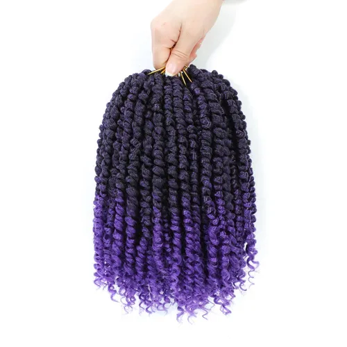 Miniatura 51 de Pelo de ganchillo Passion Twist de 10 pulgadas, 8 paquetes, cabello Passion Twist pre-trenzado, cabello de ganchillo Passion Twist para mujeres 1b