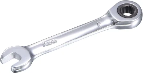 Miniatura 15 de uxcell Llave combinada de trinquete rechoncha de 0.394 in métrica 72 dientes 12 herramientas terminadas en caja de puntos, CR-V