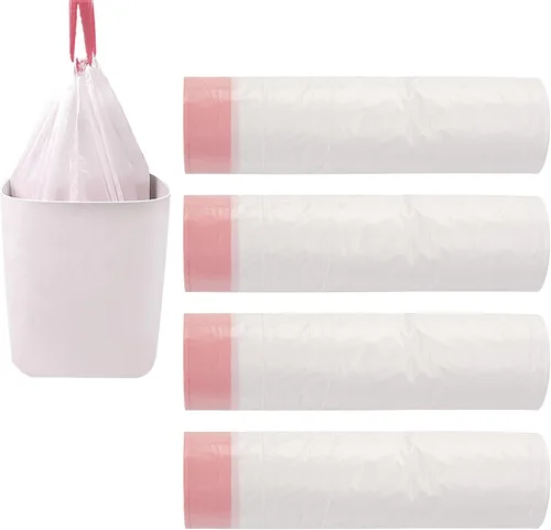 Miniatura 8 de Bolsas de basura de 8 galones, 120 bolsas de basura con cordón negro, plástico grueso, 22.06 x 25.61 pulgadas (negro, 8) – adecuadas para oficina
