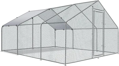 Miniatura 12 de Mejora de Gallinero Grande de Metal Betterhood con Malla de Alambre de Soporte Triple, Corral para Pollos con Cubierta Resistente al Agua y Anti-UV
