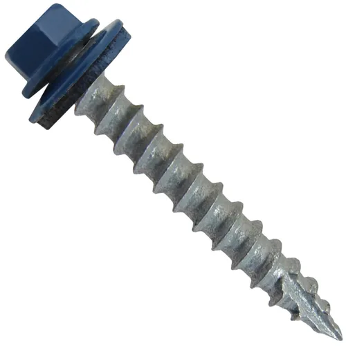 Miniatura 39 de Tornillos de metal para techos n.º 14 x 1-1/2 pulgadas, cabeza hexagonal de arandela de piel de buque Tornillo de techo de chapa metálica. Buckskin