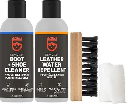 Miniatura 2 de GEAR AID Revivex - Kit de acondicionamiento de cuero para zapatos y botas, restaura tus tenis, botas de trabajo y senderismo, incluye jabón