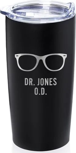 Miniatura 23 de Lifetime Creations Taza de acero inoxidable personalizada grabada con tapa para enfermera de 590 ml (blanca) - Regalo personalizado para enfermera
