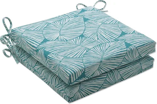 Miniatura 15 de Pillow Perfect Cojines de asiento de esquina cuadrados para exteriores e interiores, 16 x 18.5 pulgadas, selva verde con hojas exuberantes, 2 Selva