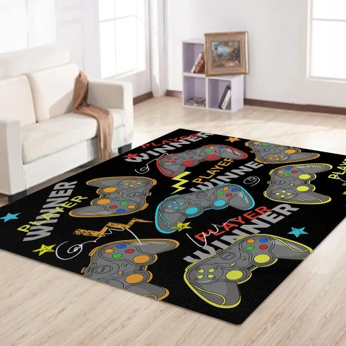 Miniatura 12 de Alfombras de juego para niños, adolescentes, niños, dormitorio, decoración de habitación de jugadores, alfombra de área con control de consola