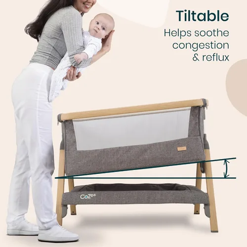 Miniatura 7 de Tutti Bambini CoZee® Moisés y Cuna de Cabecera 2 en 1 para Bebé - Moisés de Cabecera de Plegado Rápido, Cuna para Bebé con 6 Alturas de Colchón