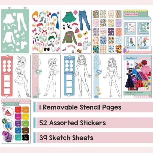 Miniatura 2 de Mr. Pen - Kit de cuaderno de bocetos de moda, cuaderno de bocetos de diseño de moda, kit de dibujo para niños