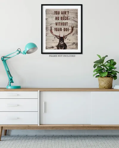 Miniatura 4 de You Ain't No Buck Without Your Doe - Decoración de caza - Decoración de pared de caza - Regalos para cazadores - Decoración rústica de cabina