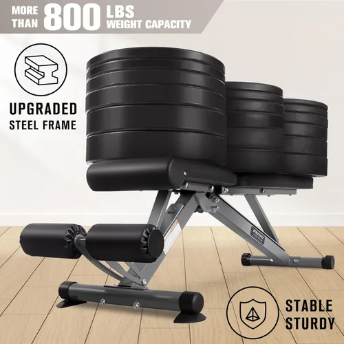 Miniatura 3 de RitFit Banco de pesas ajustable y plegable para gimnasio en casa, levantamiento de pesas y entrenamiento de fuerza, póster de entrenamiento Plateado