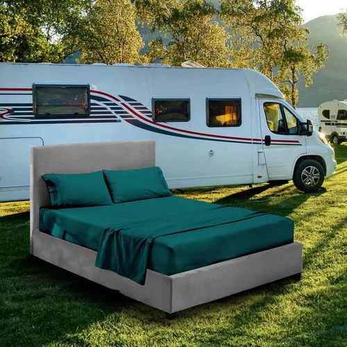Miniatura 11 de Juego de sábanas para literas de autocaravana – 48 x 75 pulgadas, tamaño matrimonial 3/4, color azul aguamarina, litera para cuna, cama de caravana