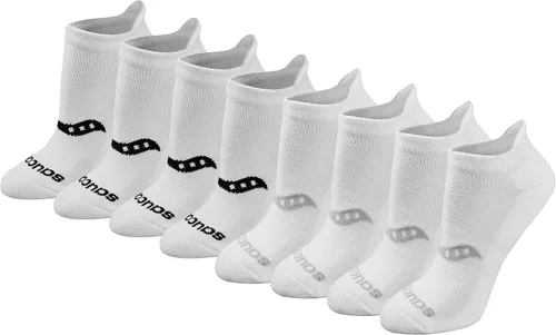 Saucony Calcetines deportivos de rendimiento para mujer RunDry con tabique en el talón, disponibles en tallas S-L (8, 16, 24 pares)