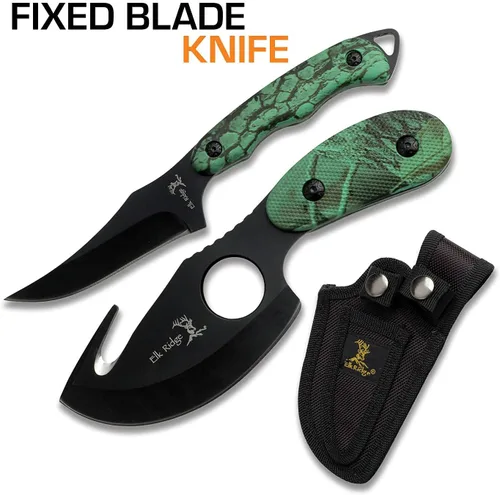 Miniatura 2 de Elk Ridge set de 2 cuchillos de caza con borde recto 17.8 cm Camuflaje