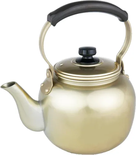 Akao BYW01004 - Hervir agua de aluminio, 0.1 galones (4 litros), aluminio (oxidado anodizado), Tsutsumi (resina fenólica), Japón