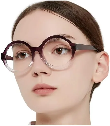 OCCI CHAIRI - Lentes de lectura redondos grandes para mujeres lectoras 0 1.0 1.25 1.5 1.75 2.0 2.25 2.5 2.75 3.0 3.5 (morado, 1.0)