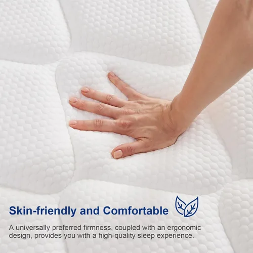 Miniatura 5 de Colchón híbrido tamaño Queen de 12 pulgadas, colchón híbrido en una caja, espuma viscoelástica de gel y resortes embolsados individuales, soporte