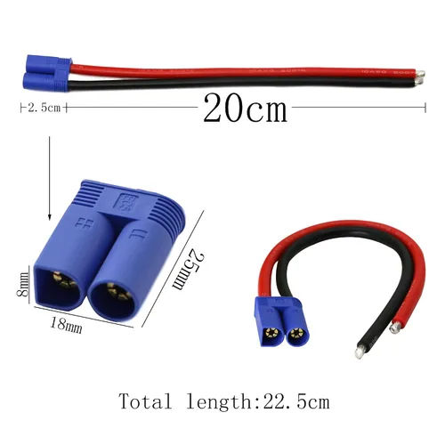 Miniatura 4 de EC5 Adaptador de cable macho, EC5 macho conector banana con 7.9 in 10 awg de silicona (paquete de 2 unidades)