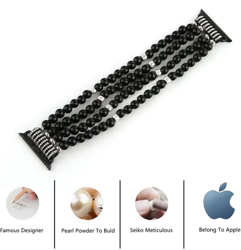 Miniatura 5 de Compatible con Apple Watch Band de 38/40/41/42/44/45/49 mm para mujeres, iWatch Bands Series 9/8/7/6/5/4/3/2/1, correa de reemplazo de pulsera
