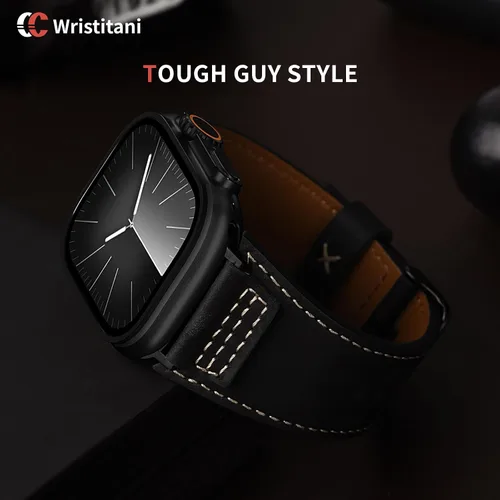 Miniatura 3 de Wristitani Correas de cuero compatibles con Apple Watch de 1.929 in, 1.811 in, 1.772 in, 1.732 in, 1.654 in, 1.614 in, 1.575 in, para hombres