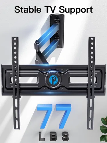 Miniatura 3 de Pipishell Soporte de pared para TV de movimiento completo para la mayoría de televisores planos y curvos de 26 a 60 pulgadas de hasta 77 libras