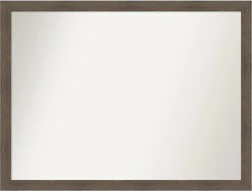 Miniatura 454 de Amanti Art Espejo de pared personalizado no biselado (24 x 27 pulgadas), marco estrecho de nogal chipre - varios tamaños personalizados - Espejo