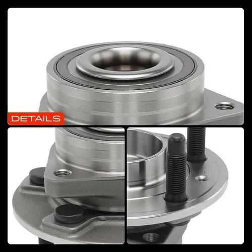 Miniatura 9 de A-Premium 2 cojinetes de rueda trasera delantera y conjunto de cubo con perno de 5 lengüetas compatibles con Chevrolet GMC Buick Cadillac Saab