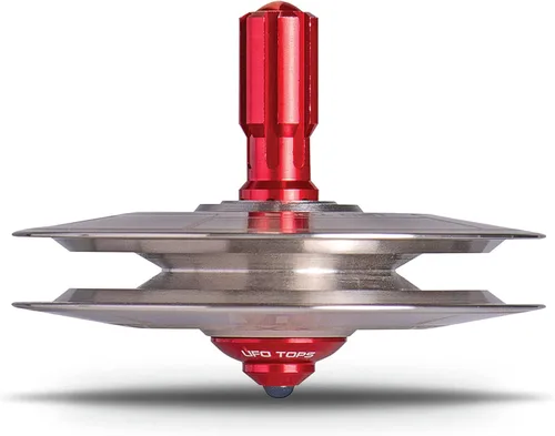 Miniatura 10 de Tops OVNI - Altura 611 Top giratorio de metal Inspirado en el incidente OVNI de la Unión Soviética de 1986 Cuerpo OVNI de aluminio plateado
