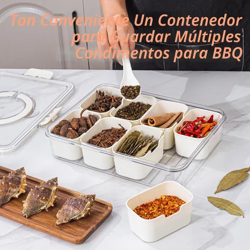 Miniatura 3 de Dingerjar Bandeja dividida para servir con tapa y asa, contenedor de charcutería para aperitivos portátiles, organizador transparente para dulces